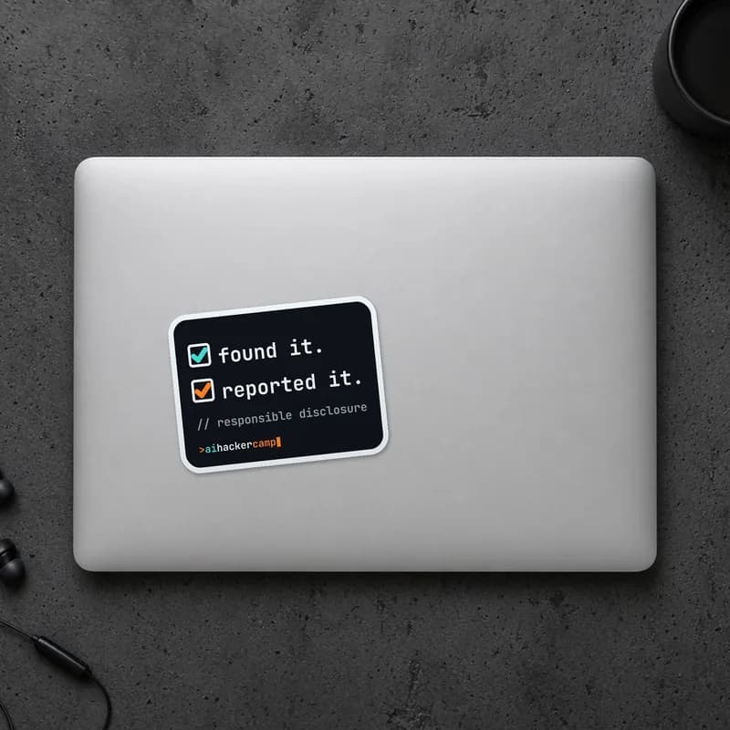 Found it, reported it checklist sticker on a laptop